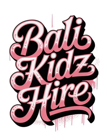 Bali Kidz Hire logo promoting stroller and pram rental across Bali with convenient delivery to villas and resorts